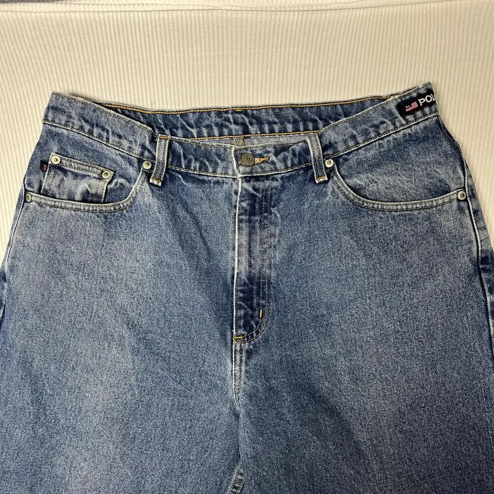 Polo Jeans Co. 67 Loose Fit Jeans Mens 34x30 Blue Relaxed Straight Denim Pants